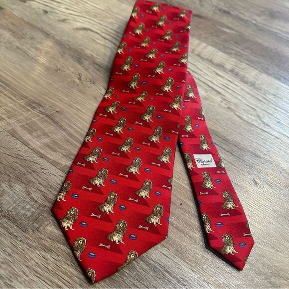 CHOPARD Silk Dog Tie Red - Picture 1 of 6
